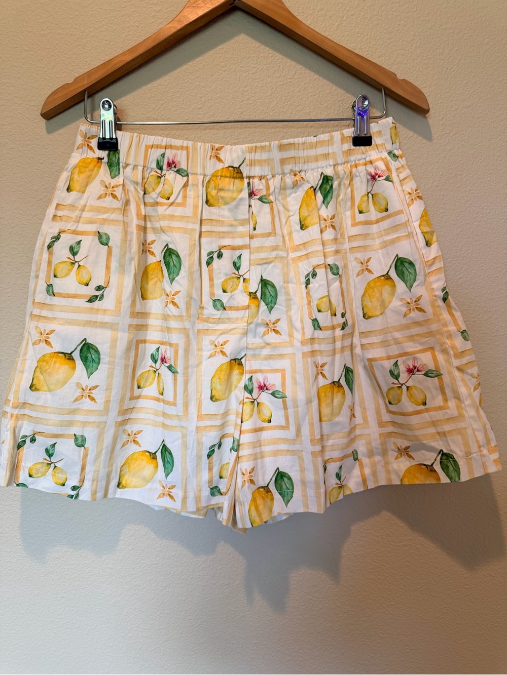 Billy J Lemon Print Pull-On Shorts Size 14 #0164